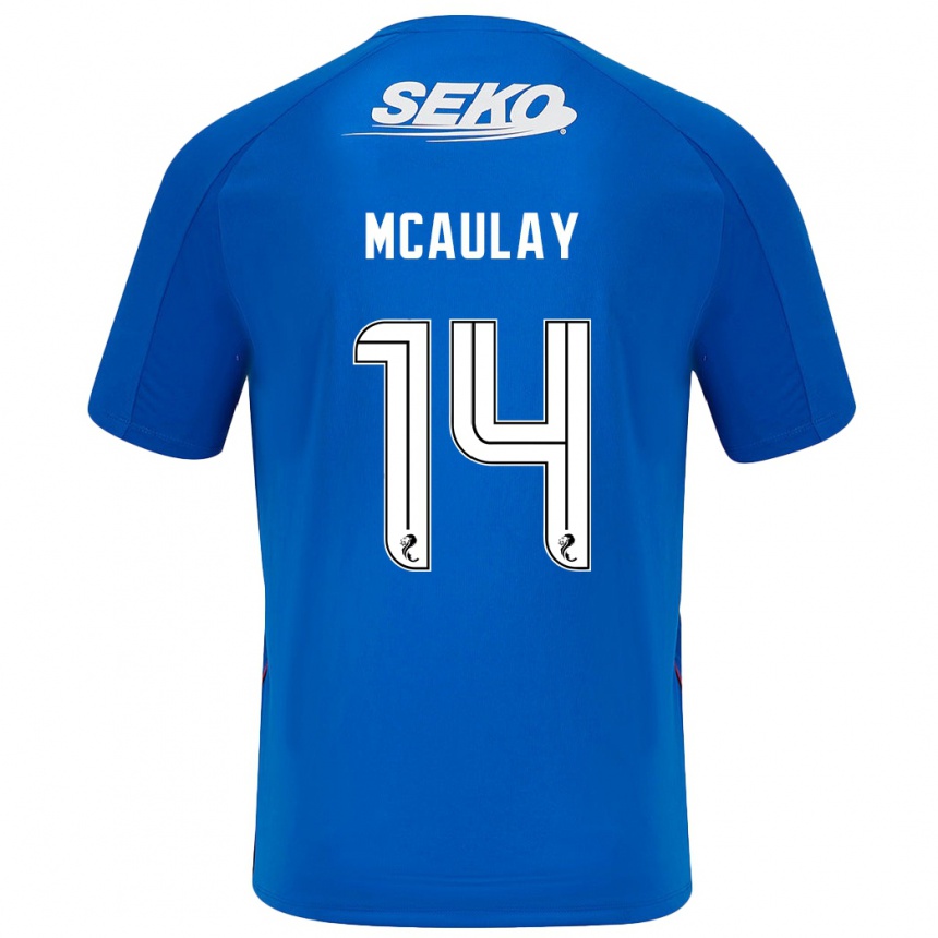 Niño Fútbol Camiseta Mia Mcaulay #14 Azul Oscuro 1ª Equipación 2024/25 México