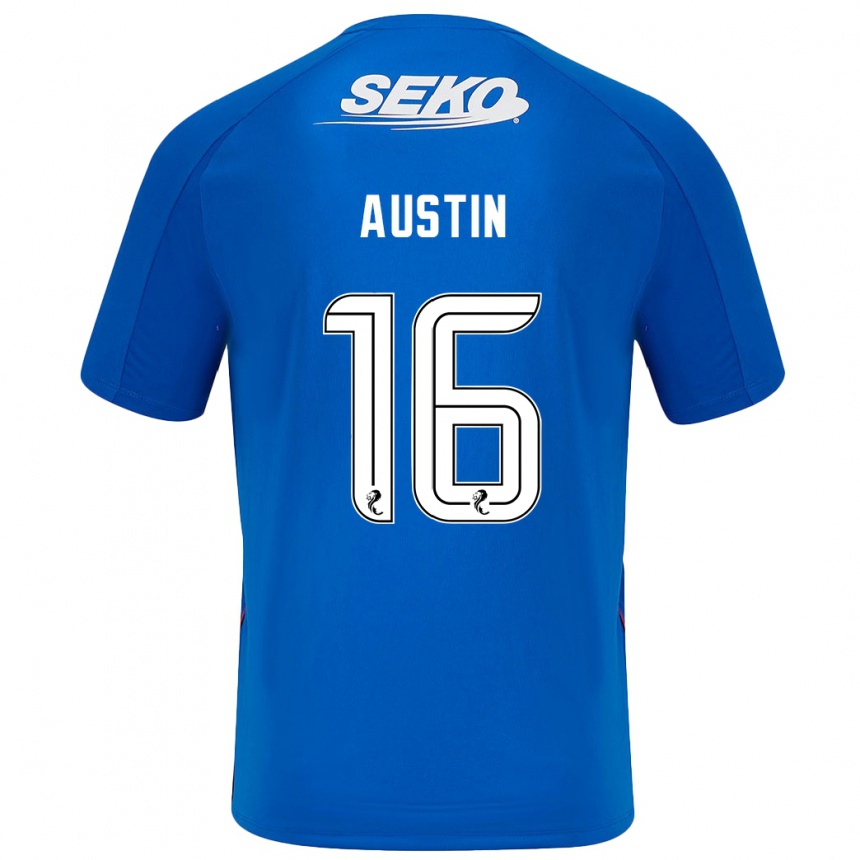 Niño Fútbol Camiseta Eilidh Austin #16 Azul Oscuro 1ª Equipación 2024/25 México