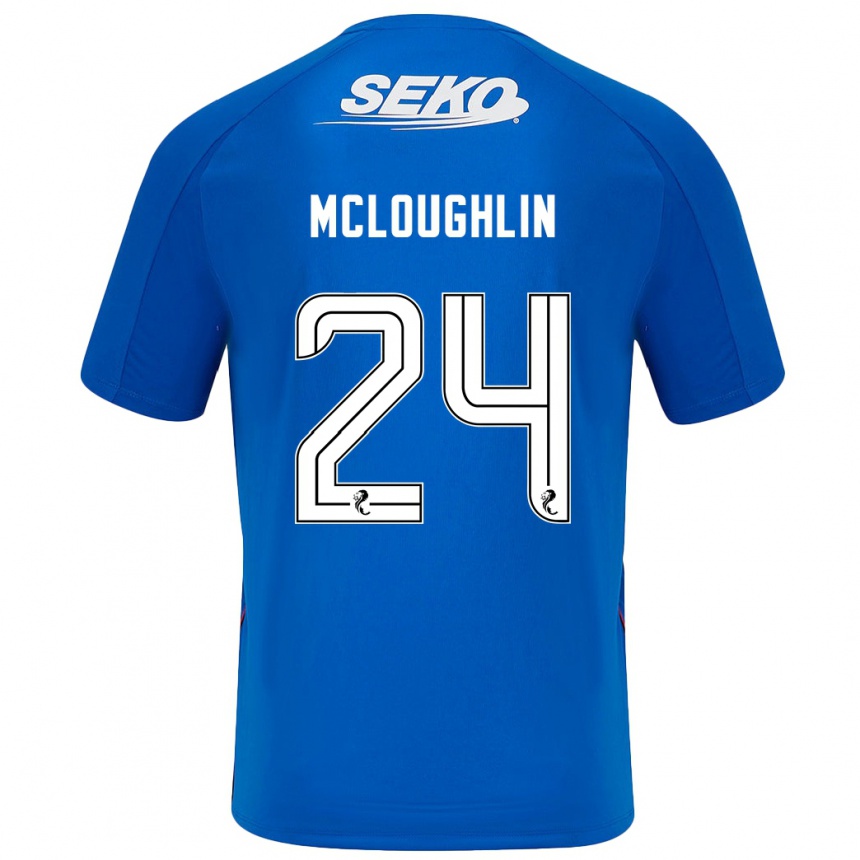 Niño Fútbol Camiseta Olivia Mcloughlin #24 Azul Oscuro 1ª Equipación 2024/25 México