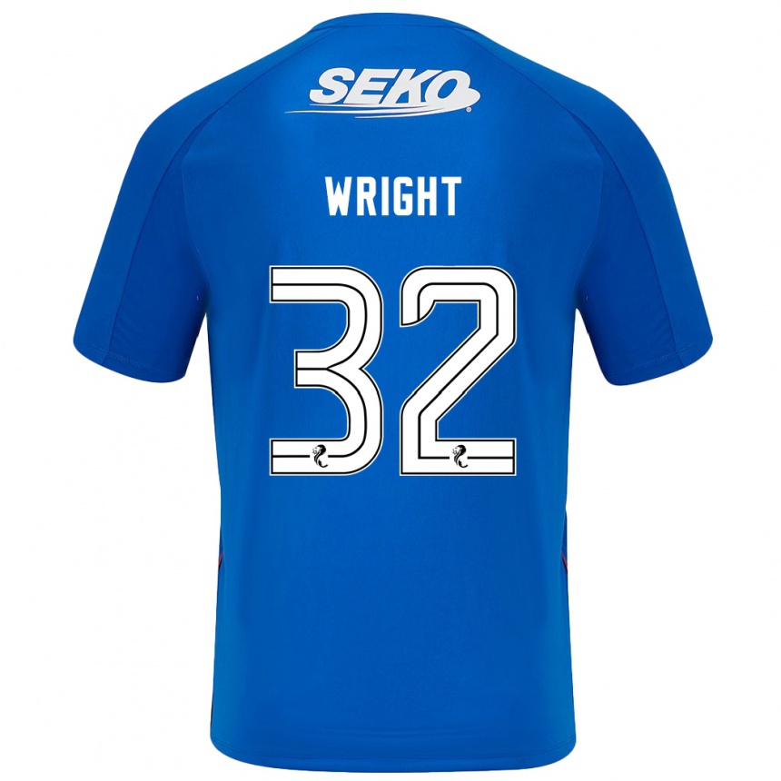 Niño Fútbol Camiseta Kieran Wright #32 Azul Oscuro 1ª Equipación 2024/25 México