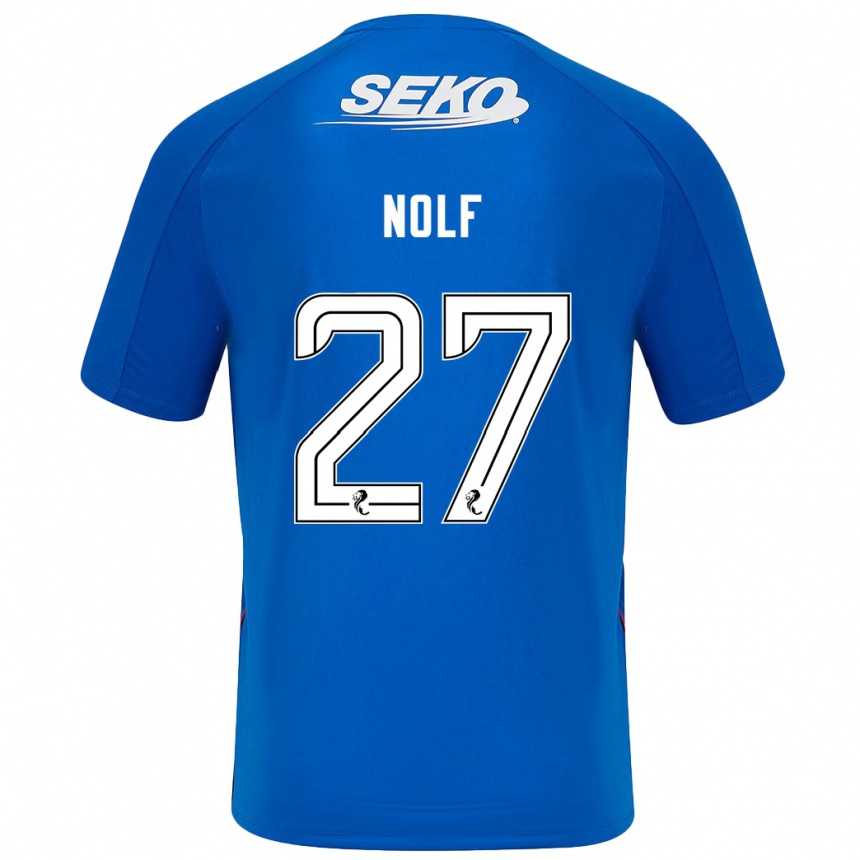 Niño Fútbol Camiseta Madeline Nolf #27 Azul Oscuro 1ª Equipación 2024/25 México