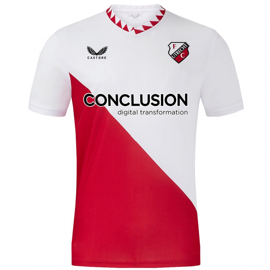 Niño Fútbol Camiseta Anthony Descotte #19 Blanco Rojo 1ª Equipación 2024/25 México