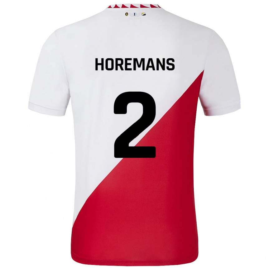 Niño Fútbol Camiseta Siebe Horemans #2 Blanco Rojo 1ª Equipación 2024/25 México