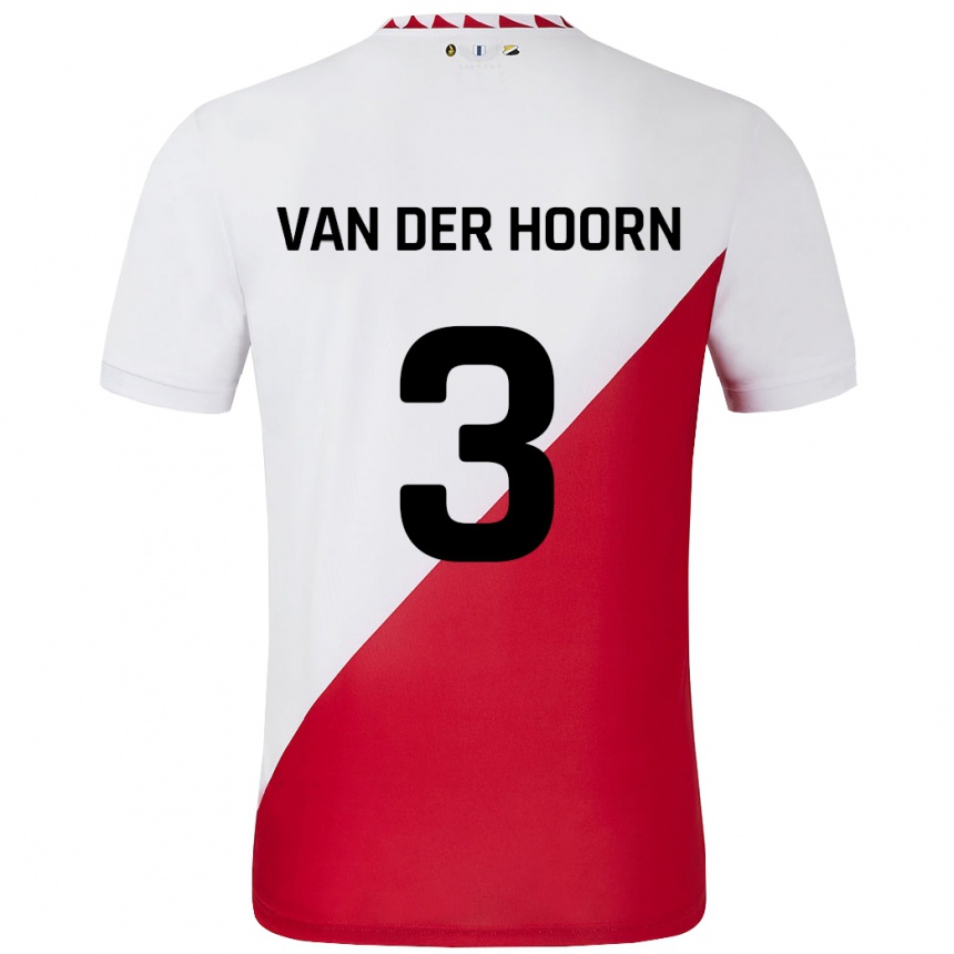 Niño Fútbol Camiseta Mike Van Der Hoorn #3 Blanco Rojo 1ª Equipación 2024/25 México