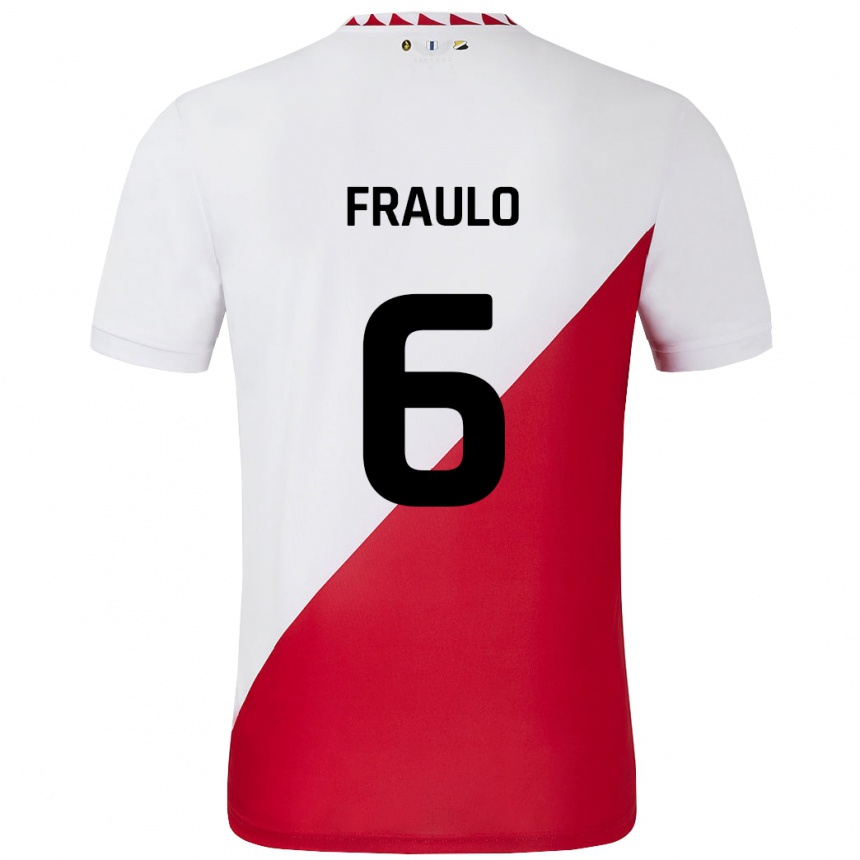 Niño Fútbol Camiseta Oscar Fraulo #6 Blanco Rojo 1ª Equipación 2024/25 México