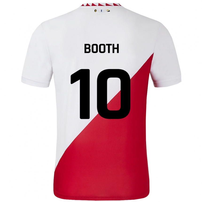 Niño Fútbol Camiseta Taylor Booth #10 Blanco Rojo 1ª Equipación 2024/25 México