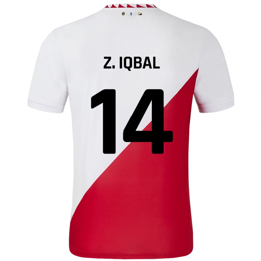 Niño Fútbol Camiseta Zidane Iqbal #14 Blanco Rojo 1ª Equipación 2024/25 México