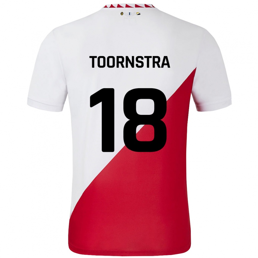 Niño Fútbol Camiseta Jens Toornstra #18 Blanco Rojo 1ª Equipación 2024/25 México