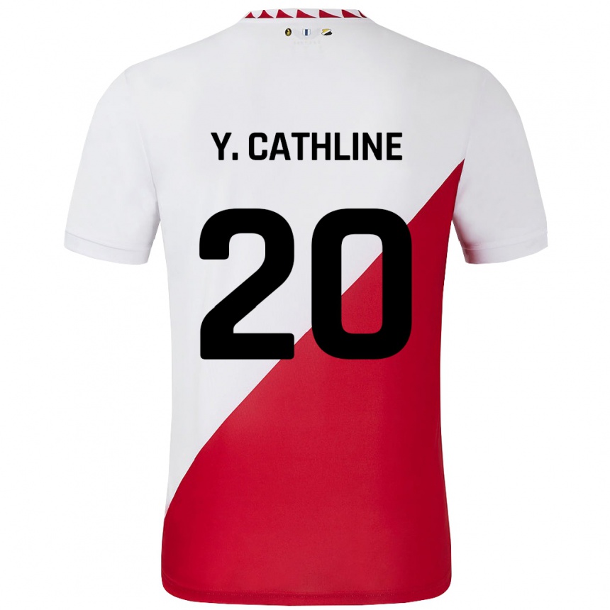 Niño Fútbol Camiseta Yoann Cathline #20 Blanco Rojo 1ª Equipación 2024/25 México