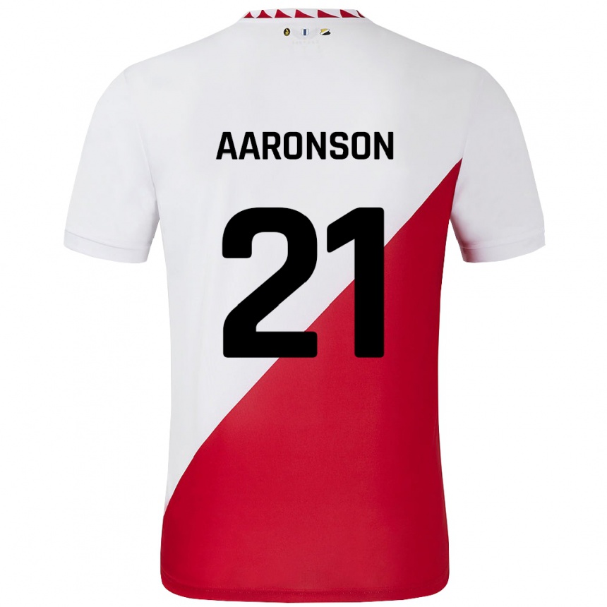 Niño Fútbol Camiseta Paxten Aaronson #21 Blanco Rojo 1ª Equipación 2024/25 México