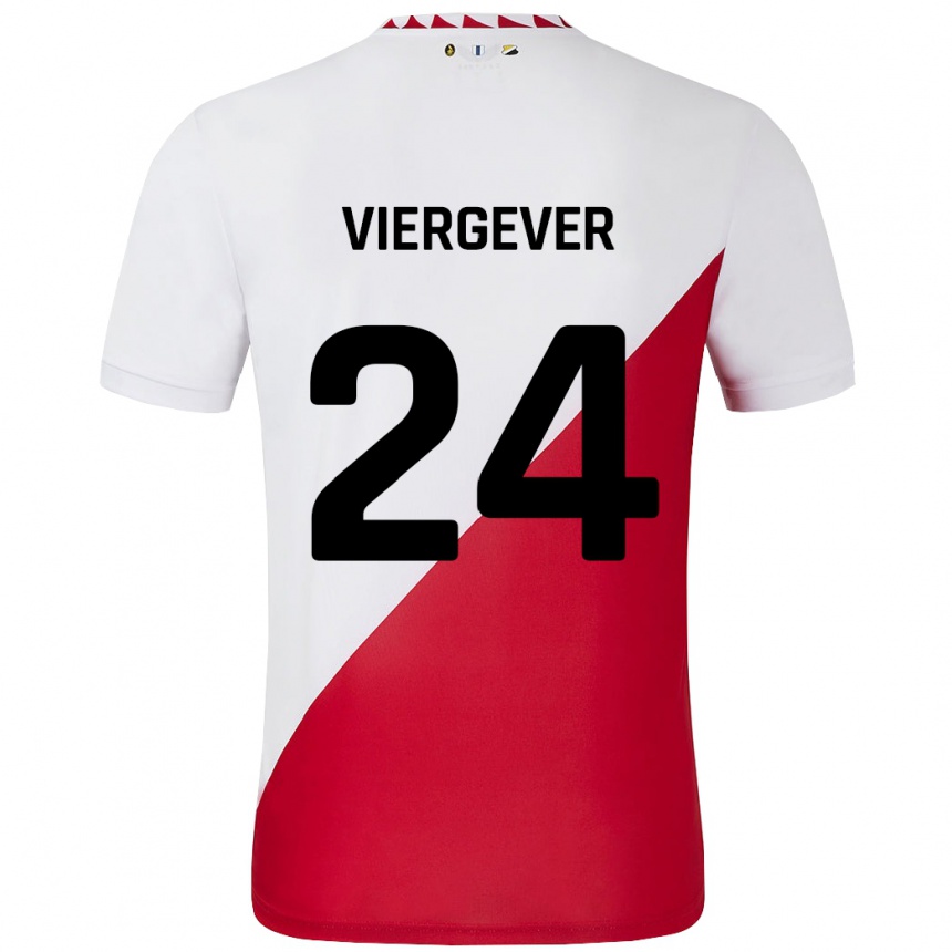 Niño Fútbol Camiseta Nick Viergever #24 Blanco Rojo 1ª Equipación 2024/25 México