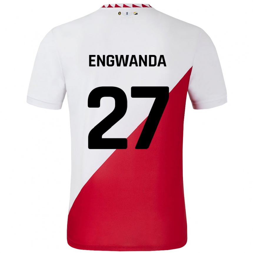 Niño Fútbol Camiseta Alonzo Engwanda #27 Blanco Rojo 1ª Equipación 2024/25 México