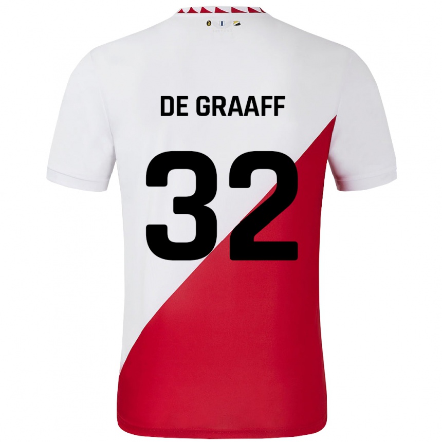 Niño Fútbol Camiseta Tom De Graaff #32 Blanco Rojo 1ª Equipación 2024/25 México