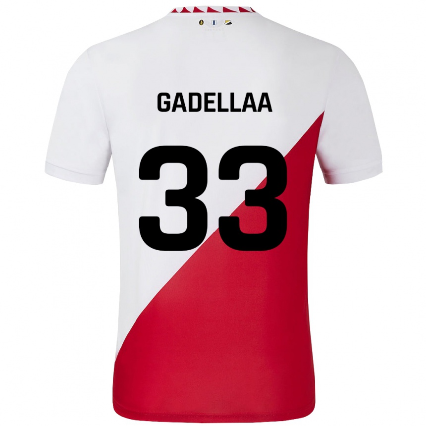 Niño Fútbol Camiseta Kevin Gadellaa #33 Blanco Rojo 1ª Equipación 2024/25 México