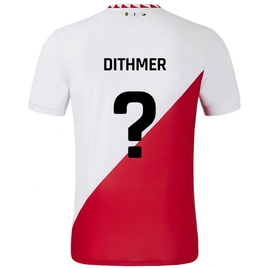 Niño Fútbol Camiseta Andreas Dithmer #0 Blanco Rojo 1ª Equipación 2024/25 México