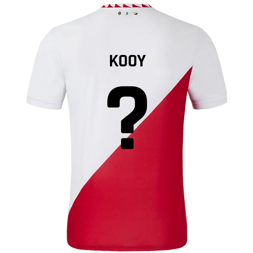 Niño Fútbol Camiseta Wessel Kooy #0 Blanco Rojo 1ª Equipación 2024/25 México