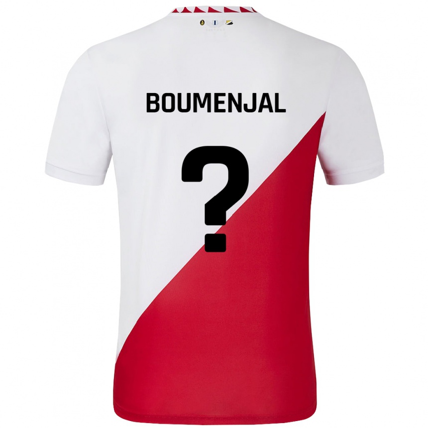 Niño Fútbol Camiseta Achraf Boumenjal #0 Blanco Rojo 1ª Equipación 2024/25 México