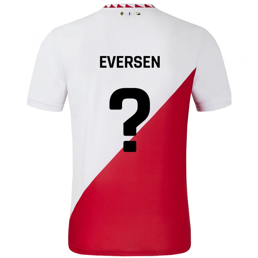 Niño Fútbol Camiseta Justin Eversen #0 Blanco Rojo 1ª Equipación 2024/25 México