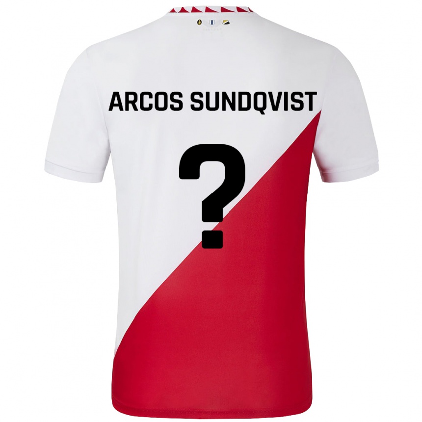 Niño Fútbol Camiseta Gustav Arcos Sundqvist #0 Blanco Rojo 1ª Equipación 2024/25 México