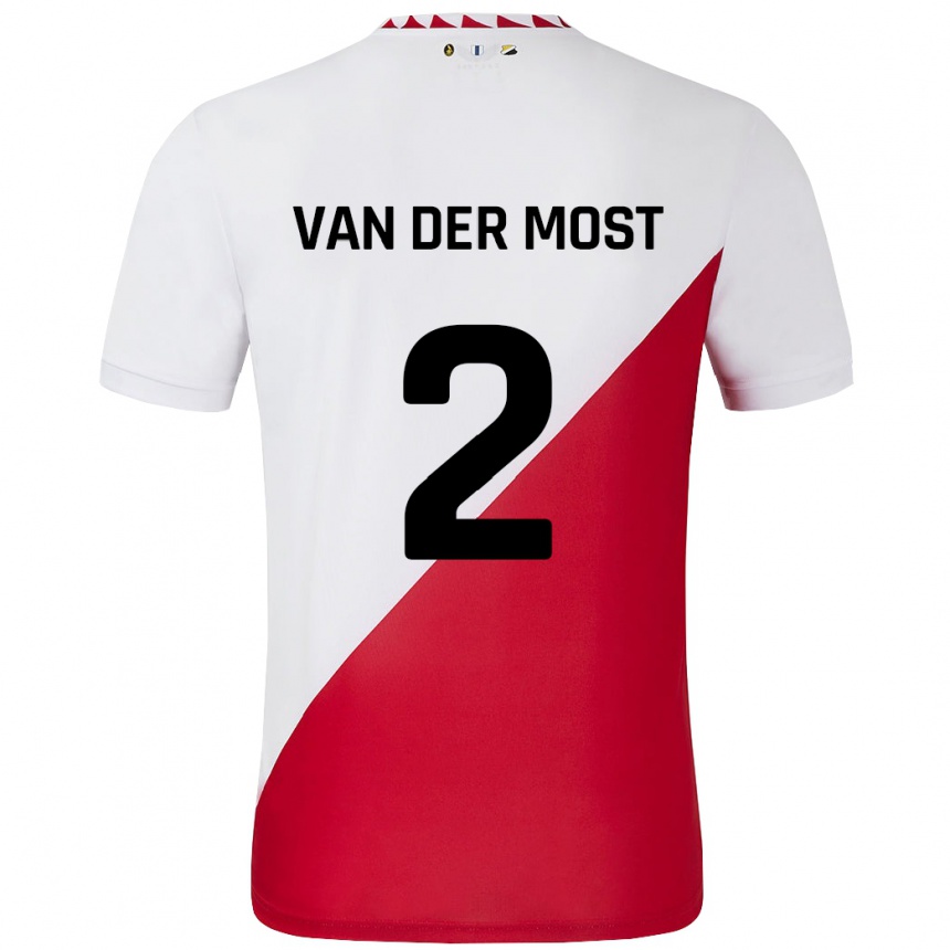 Niño Fútbol Camiseta Liza Van Der Most #2 Blanco Rojo 1ª Equipación 2024/25 México