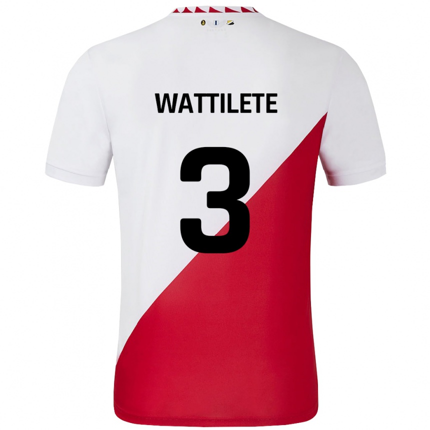 Niño Fútbol Camiseta Julia Wattilete #3 Blanco Rojo 1ª Equipación 2024/25 México