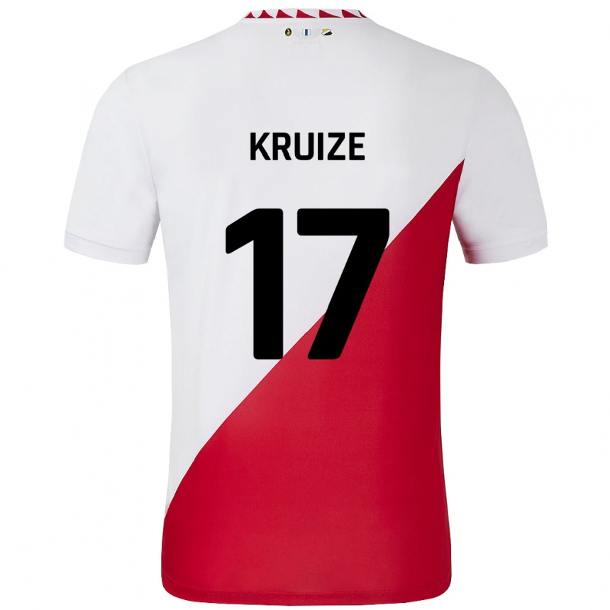 Niño Fútbol Camiseta Elisha Kruize #17 Blanco Rojo 1ª Equipación 2024/25 México