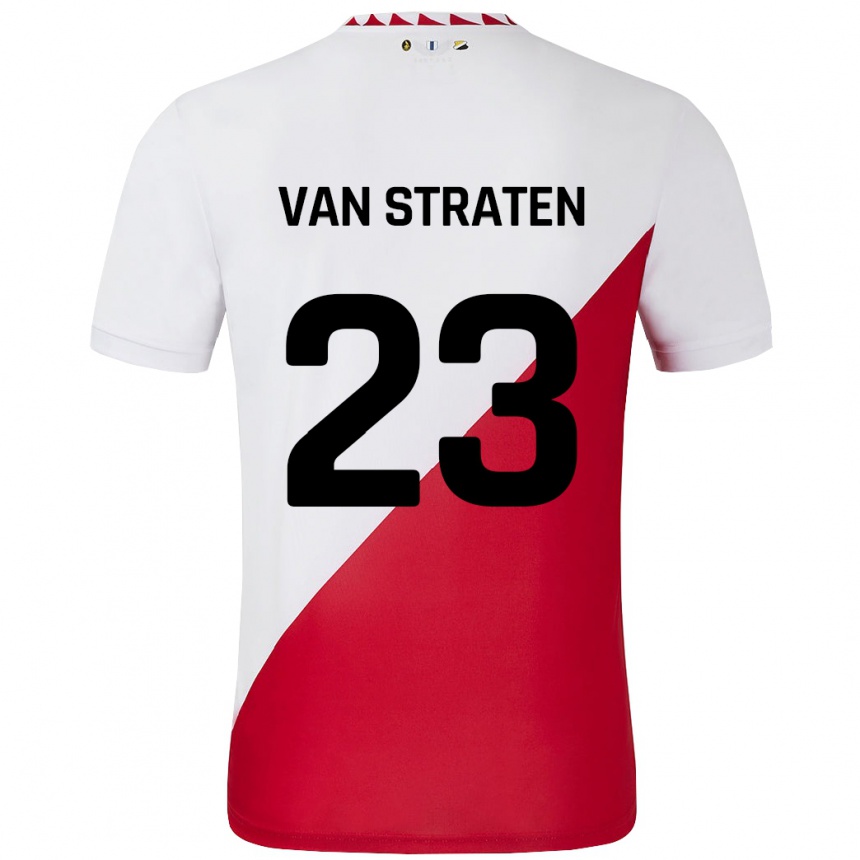 Niño Fútbol Camiseta Dieke Van Straten #23 Blanco Rojo 1ª Equipación 2024/25 México