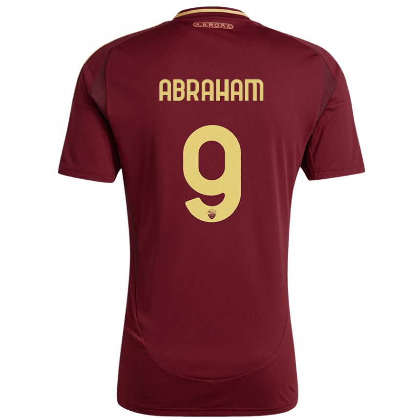 Niño Fútbol Camiseta Tammy Abraham #9 Rojo Marrón Dorado 1ª Equipación 2024/25 México