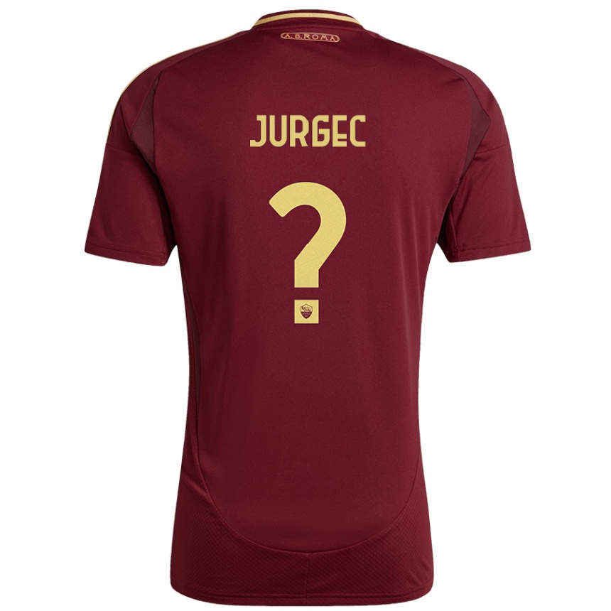 Niño Fútbol Camiseta Jan Jurgec #0 Rojo Marrón Dorado 1ª Equipación 2024/25 México