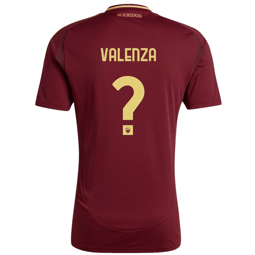 Niño Fútbol Camiseta Salvatore Valenza #0 Rojo Marrón Dorado 1ª Equipación 2024/25 México