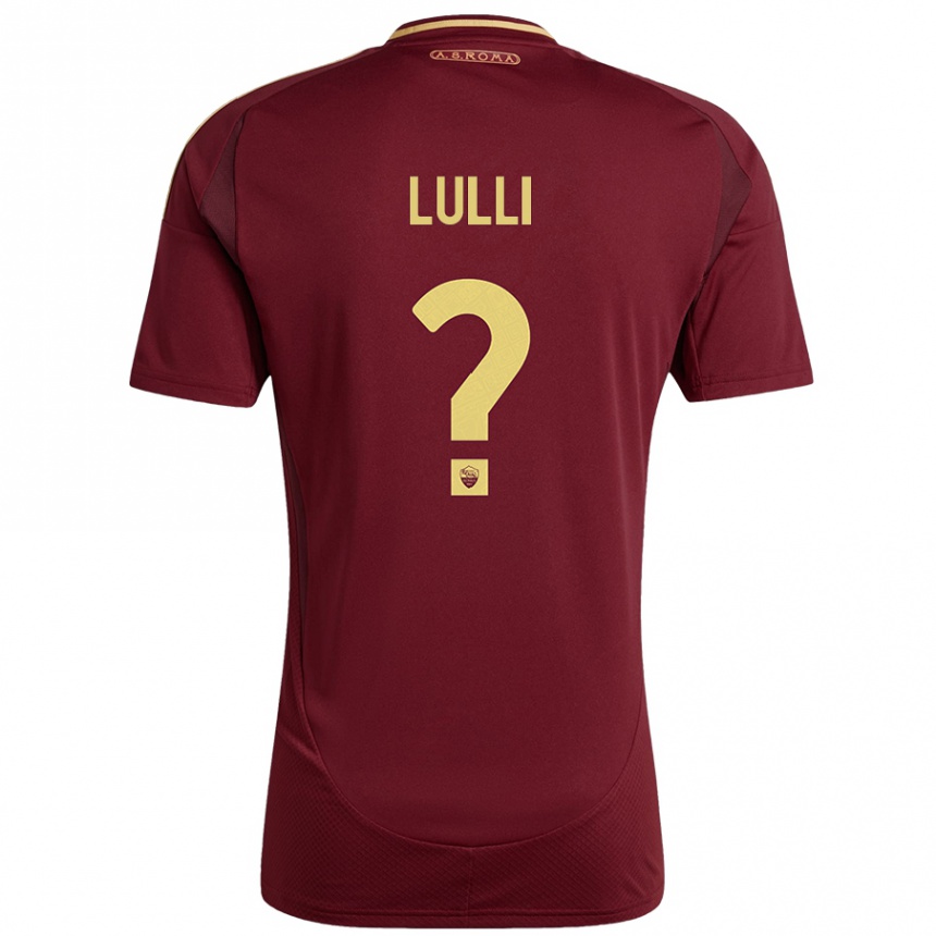 Niño Fútbol Camiseta Emanuele Lulli #0 Rojo Marrón Dorado 1ª Equipación 2024/25 México