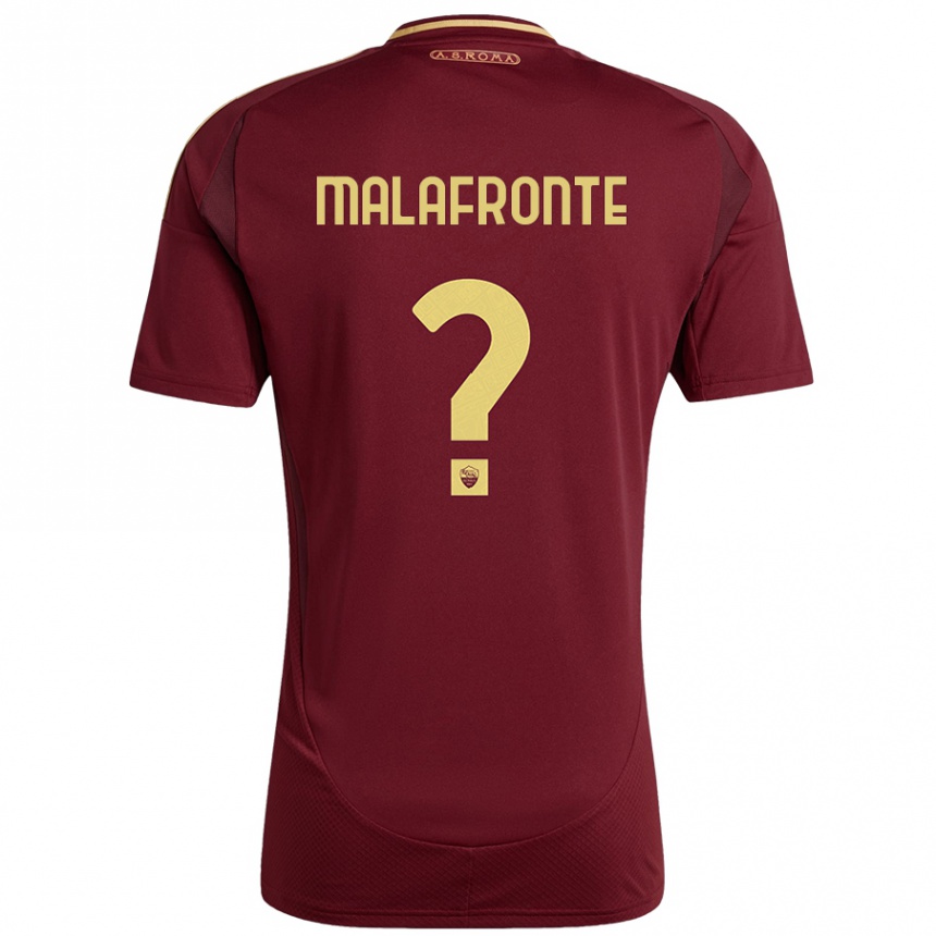 Niño Fútbol Camiseta Matteo Malafronte #0 Rojo Marrón Dorado 1ª Equipación 2024/25 México