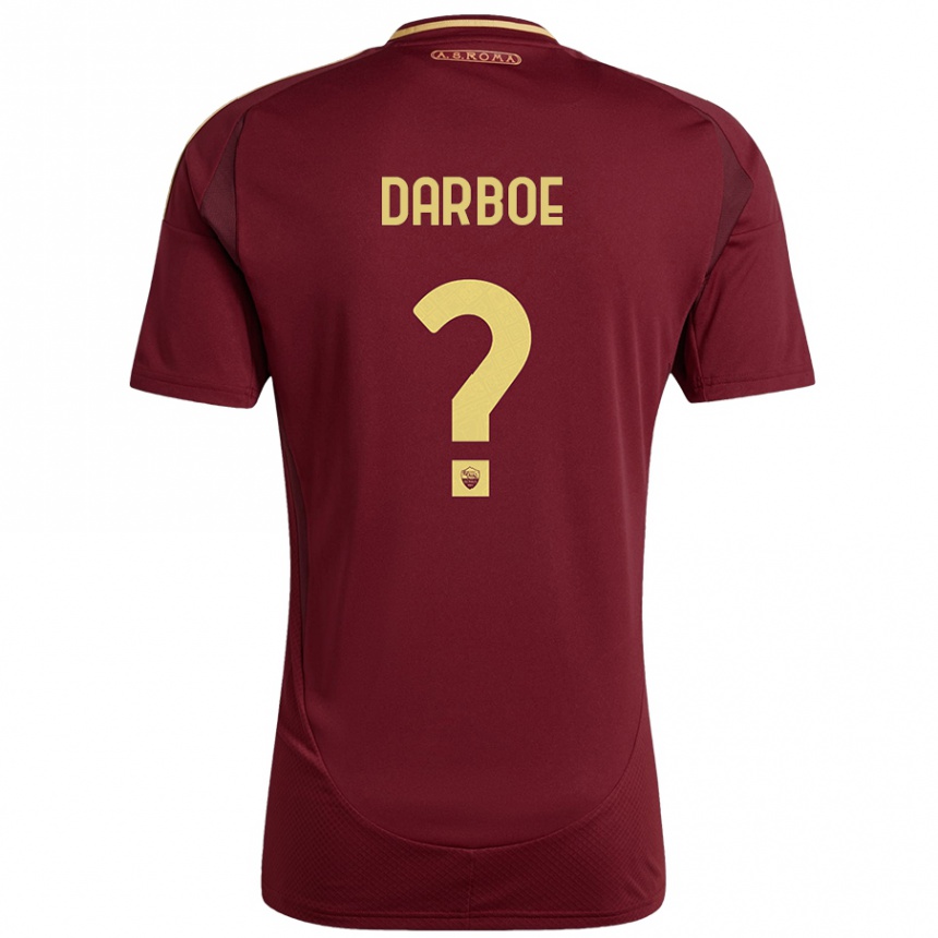 Niño Fútbol Camiseta Balagie Darboe #0 Rojo Marrón Dorado 1ª Equipación 2024/25 México