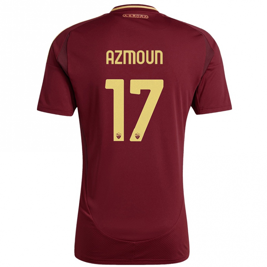 Niño Fútbol Camiseta Sardar Azmoun #17 Rojo Marrón Dorado 1ª Equipación 2024/25 México