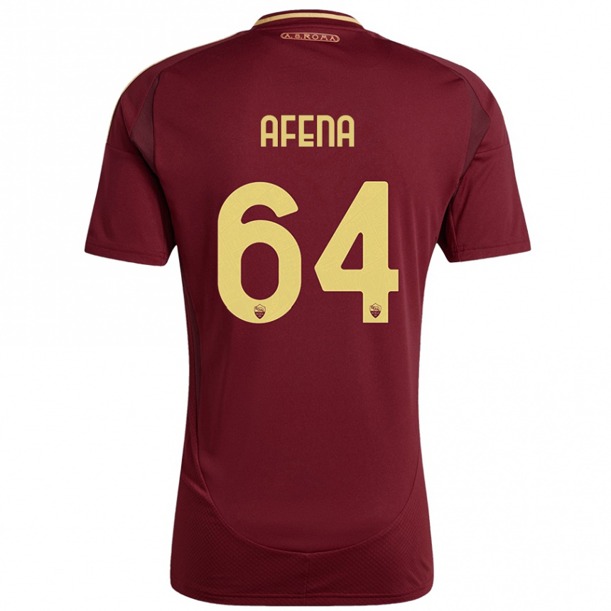 Niño Fútbol Camiseta Felix Afena-Gyan #64 Rojo Marrón Dorado 1ª Equipación 2024/25 México