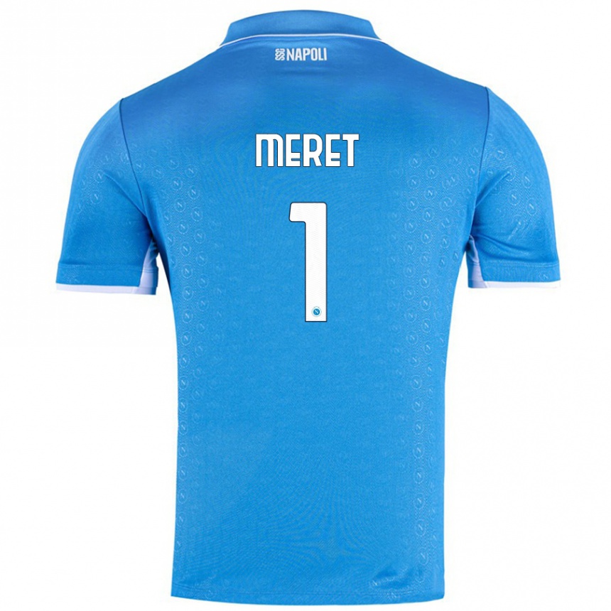 Niño Fútbol Camiseta Alex Meret #1 Azul Cielo 1ª Equipación 2024/25 México