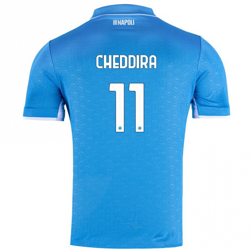 Niño Fútbol Camiseta Walid Cheddira #11 Azul Cielo 1ª Equipación 2024/25 México