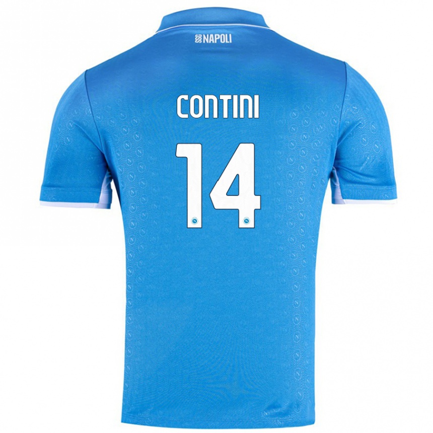 Niño Fútbol Camiseta Nikita Contini #14 Azul Cielo 1ª Equipación 2024/25 México