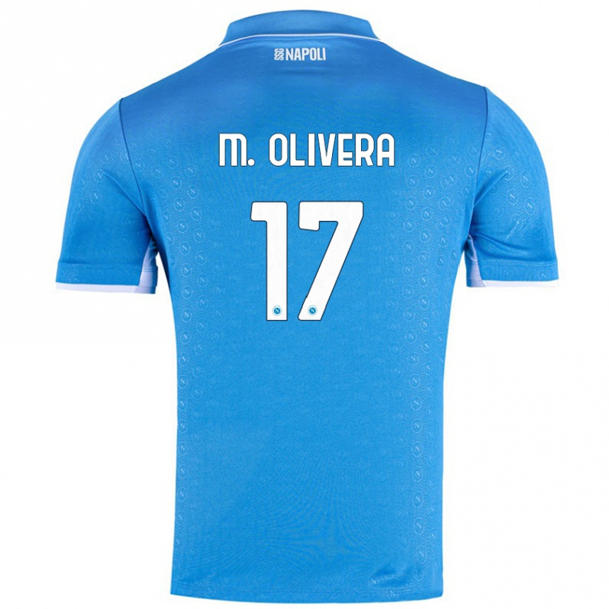 Niño Fútbol Camiseta Mathias Olivera #17 Azul Cielo 1ª Equipación 2024/25 México