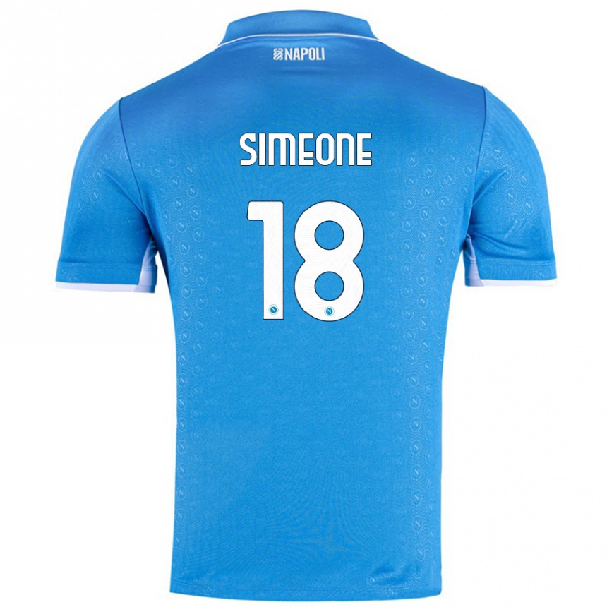 Niño Fútbol Camiseta Giovanni Simeone #18 Azul Cielo 1ª Equipación 2024/25 México