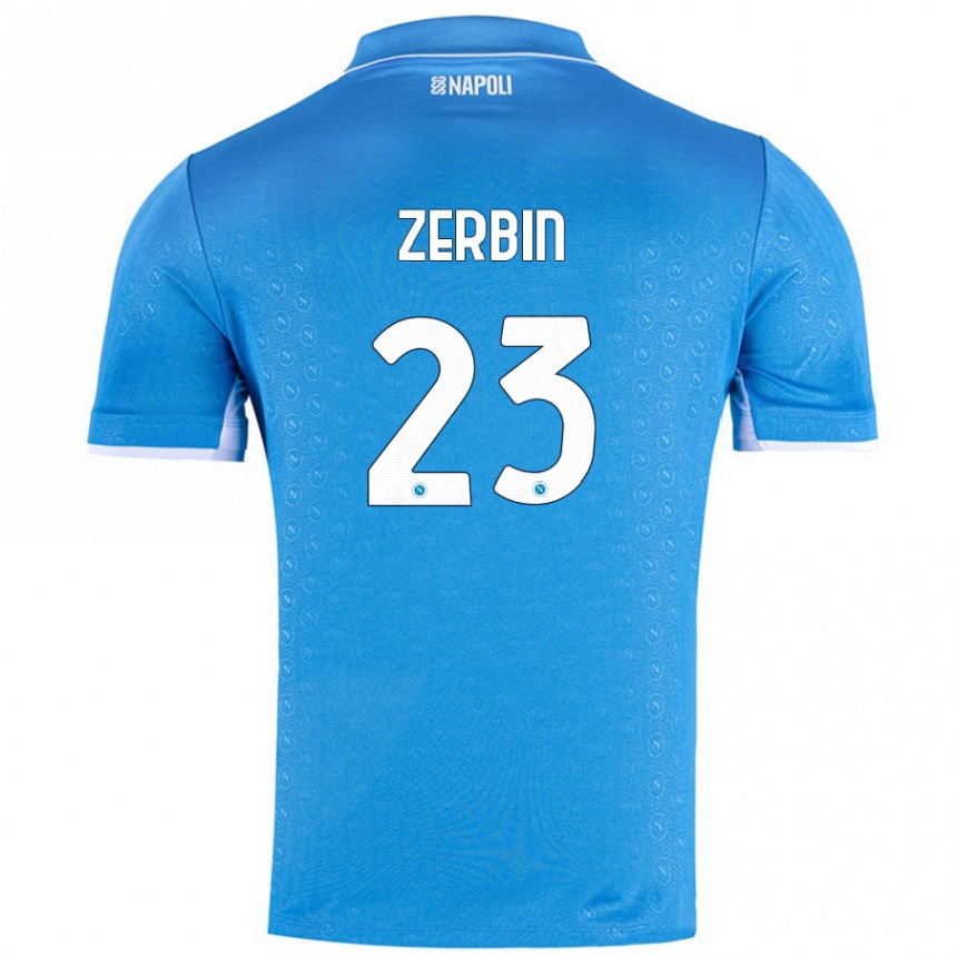 Niño Fútbol Camiseta Alessio Zerbin #23 Azul Cielo 1ª Equipación 2024/25 México