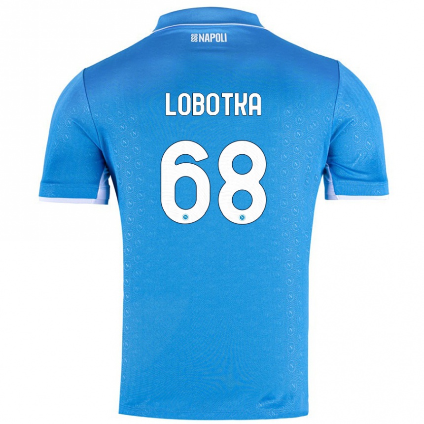 Niño Fútbol Camiseta Stanislav Lobotka #68 Azul Cielo 1ª Equipación 2024/25 México