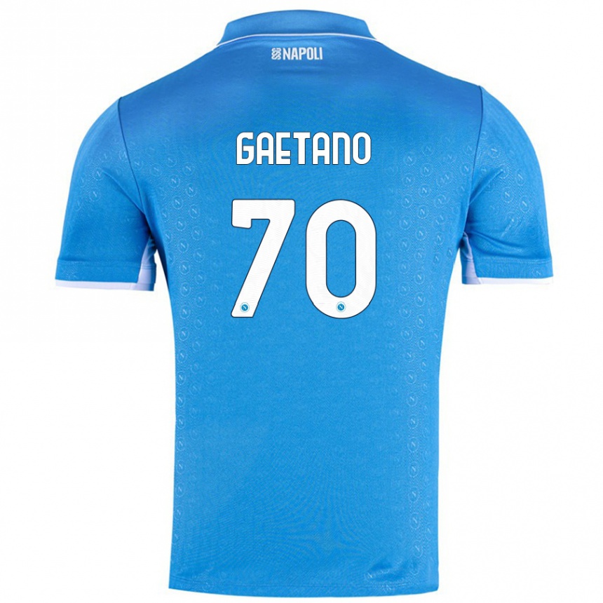 Niño Fútbol Camiseta Gianluca Gaetano #70 Azul Cielo 1ª Equipación 2024/25 México