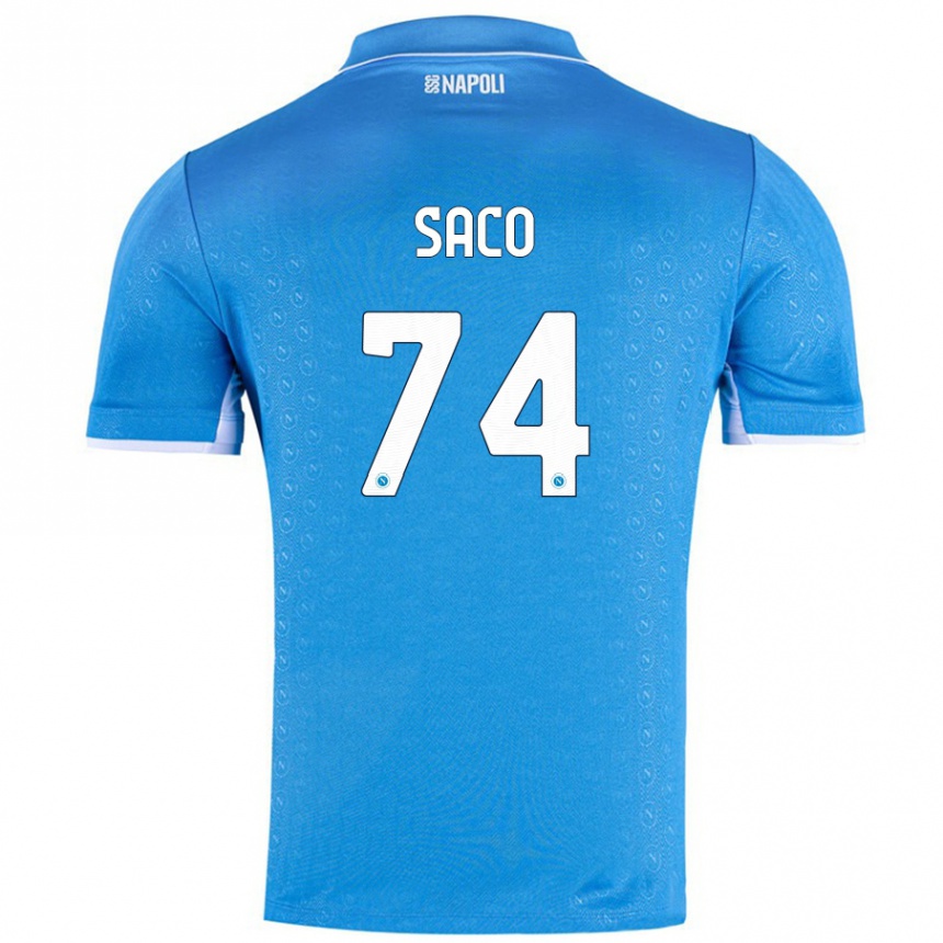 Niño Fútbol Camiseta Coli Saco #74 Azul Cielo 1ª Equipación 2024/25 México