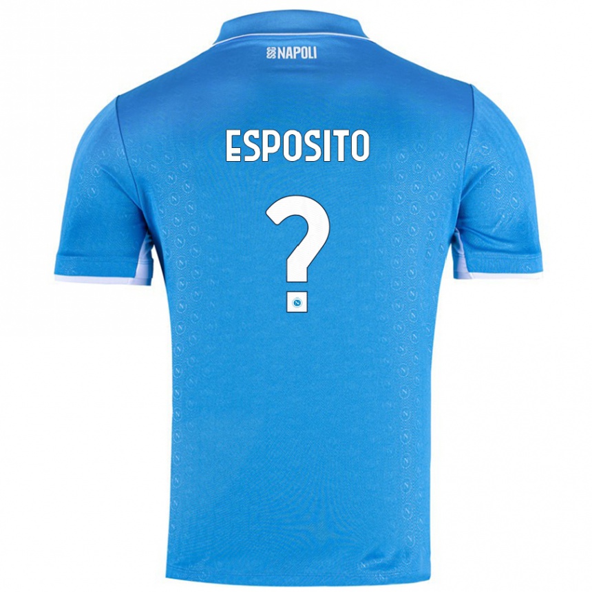 Niño Fútbol Camiseta Mattia Esposito #0 Azul Cielo 1ª Equipación 2024/25 México