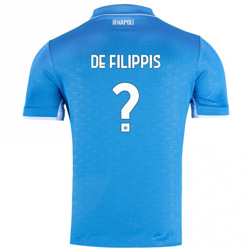 Niño Fútbol Camiseta Antonio De Filippis #0 Azul Cielo 1ª Equipación 2024/25 México