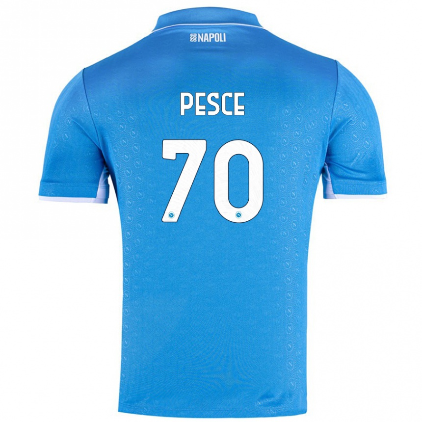 Niño Fútbol Camiseta Antonio Pesce #70 Azul Cielo 1ª Equipación 2024/25 México