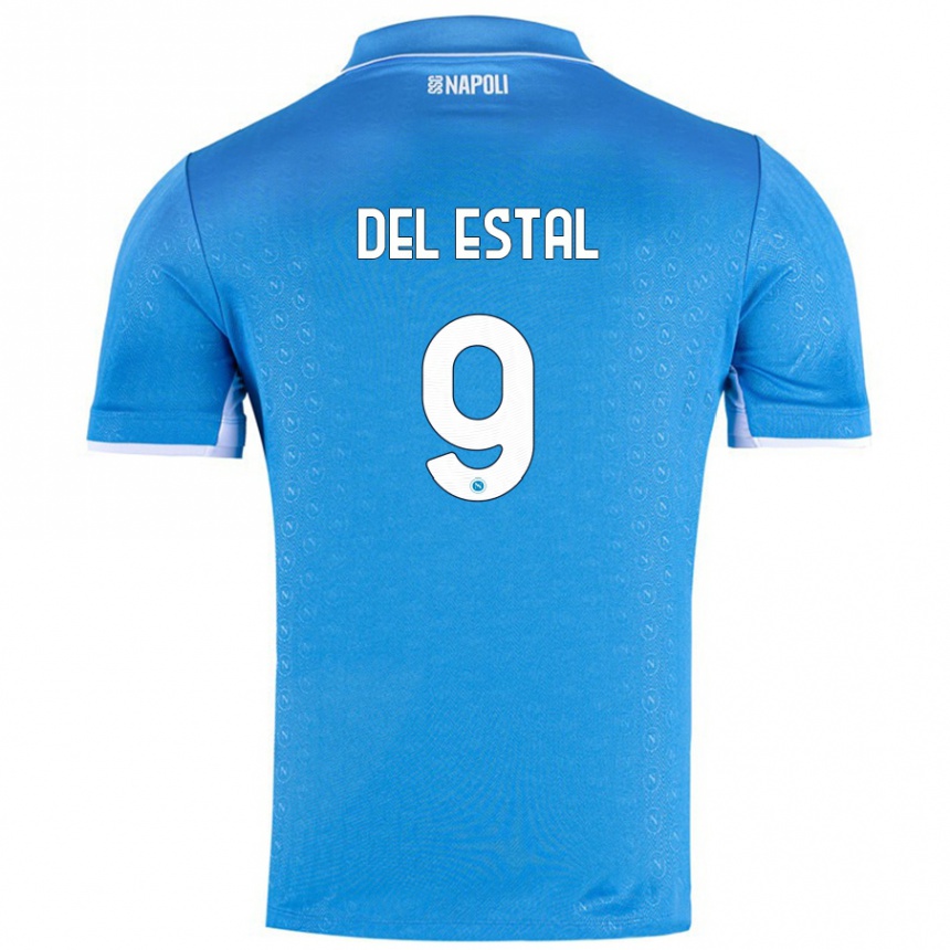 Niño Fútbol Camiseta Eli Del Estal #9 Azul Cielo 1ª Equipación 2024/25 México