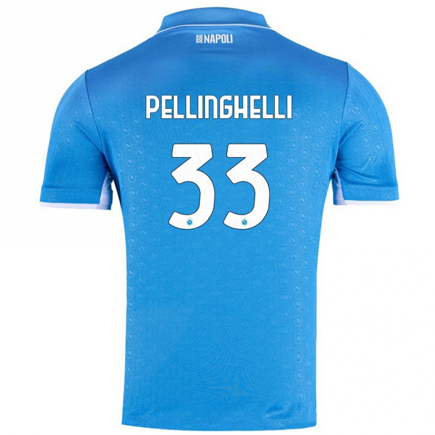 Niño Fútbol Camiseta Alice Pellinghelli #33 Azul Cielo 1ª Equipación 2024/25 México