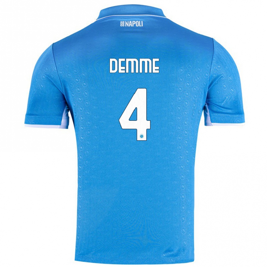 Niño Fútbol Camiseta Diego Demme #4 Azul Cielo 1ª Equipación 2024/25 México